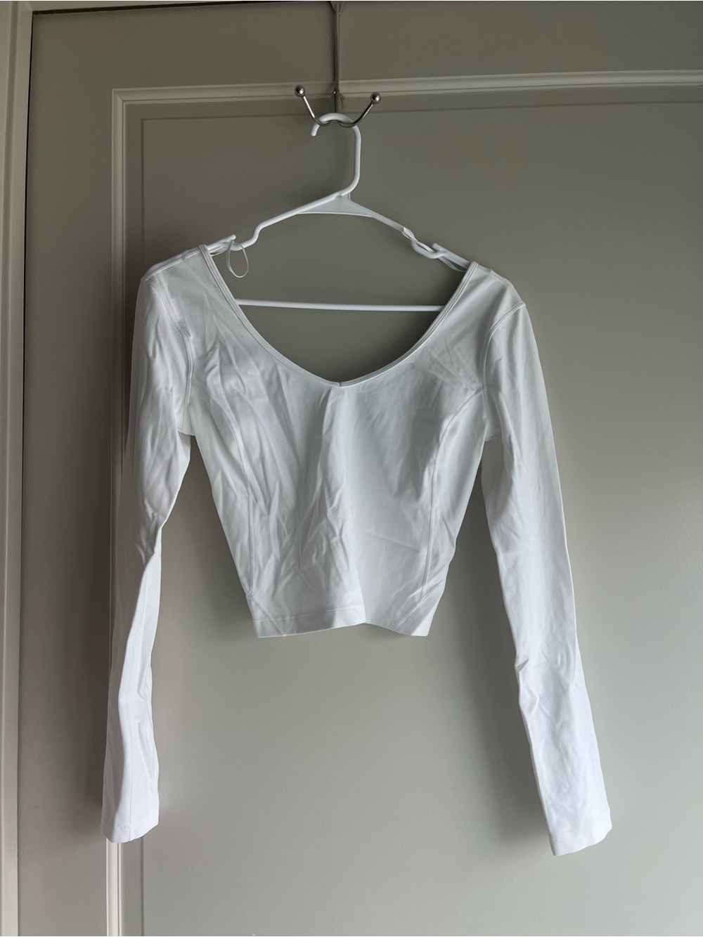 lululemon athletica White Long-Sleeve V-Neck Crop Top